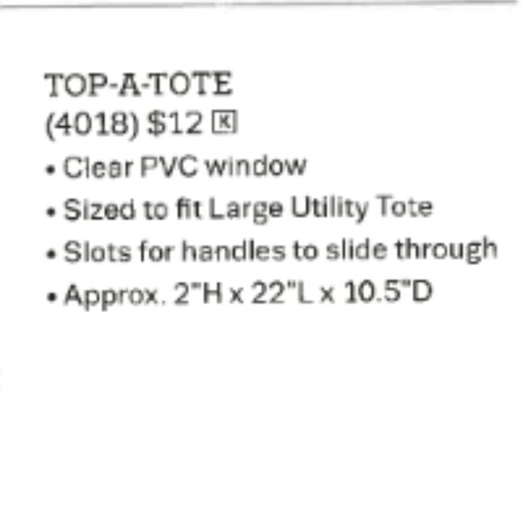 Thirty-One Large Utility Tote Top-a-tote - Picture 2 of 2